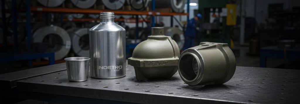 Productos hechos con embutición profunda en metalmecanica