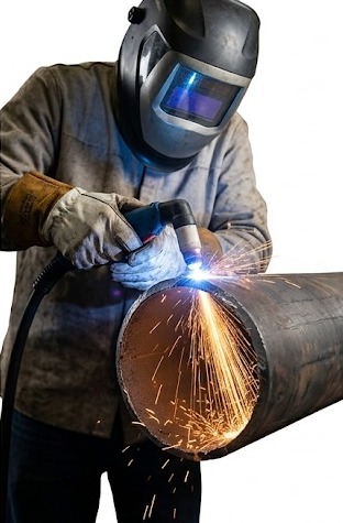 ingeniero realizando corte plasma industrial Bogotá
